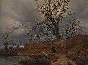 Karl Julius von Leypold Wanderer im Sturm Germany oil painting artist